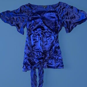 Royal blue vintage Banana Republic silk top